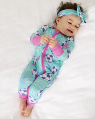 Aqua Soccer Stars Luxe Bow Headband