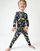 Navy Jurassic Jungle Two-Piece Pajama Set