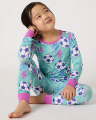 Aqua Soccer Stars Two-Piece Pajama Set