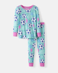 Aqua Soccer Stars Two-Piece Pajama Set