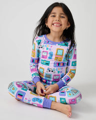 Purple Game On Two-Piece Pajama Set