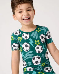 Soccer Stars Two-Piece Short Sleeve & Shorts Pajama Set