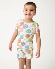Positive Vibes Two-Piece Short Sleeve & Shorts Pajama Set