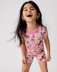 Pink Rancher Roundup Two-Piece Short Sleeve & Shorts Pajama Set