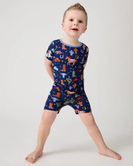Blue Rancher Roundup Two-Piece Short Sleeve & Shorts Pajama Set