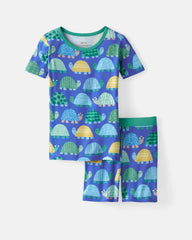Shell Parade Two-Piece Short Sleeve & Shorts Pajama Set