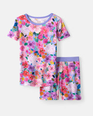 Sweet Sprigs Two-Piece Short Sleeve & Shorts Pajama Set