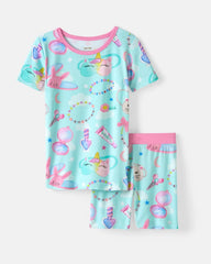 Slumber Club Two-Piece Short Sleeve & Shorts Pajama Set