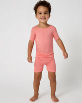 Sweet Papaya Two-Piece Short Sleeve & Shorts Pajama Set