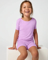 Soft Wisteria Two-Piece Short Sleeve & Shorts Pajama Set