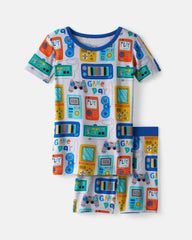 Game On Two-Piece Short Sleeve & Shorts Pajama Set