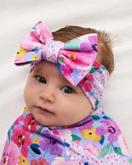 Sweet Sprigs Swaddle & Luxe Bow Headband Set