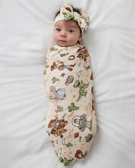 Disney & Pixar Woody's Wild West Swaddle & Luxe Bow Headband Set