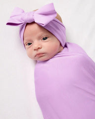 Soft Wisteria Swaddle & Luxe Bow Headband Set