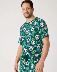 Soccer Stars Men's Short Sleeve Pajama Top