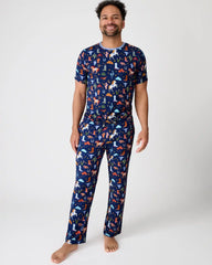 Blue Rancher Roundup Men's Short Sleeve Pajama Top