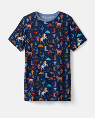 Blue Rancher Roundup Men's Short Sleeve Pajama Top