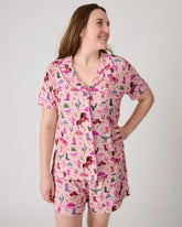 Pink Rancher Roundup Women's Short Sleeve & Shorts Pajama Set