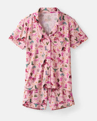 Pink Rancher Roundup Women's Short Sleeve & Shorts Pajama Set
