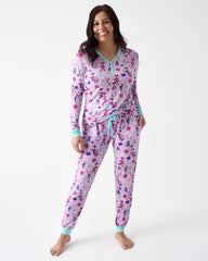 Spidey & His Amazing Friends Purple Tiny Webs Women's Long Sleeve Pajama Top
