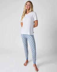 Dusk Blue Checks Women's Pajama Pants
