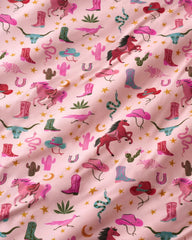 Pink Rancher Roundup Fitted Crib Sheet
