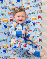 Rainbow Trucks Fitted Crib Sheet