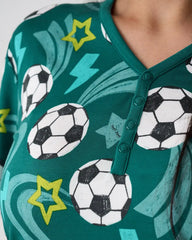 Soccer Stars Women's Short Sleeve Pajama Top