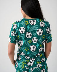 Soccer Stars Women's Short Sleeve Pajama Top