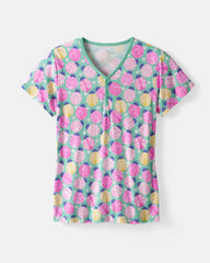 Ladybug Meadow Women's Short Sleeve Pajama Top