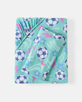 Aqua Soccer Stars Twin Sheet Set