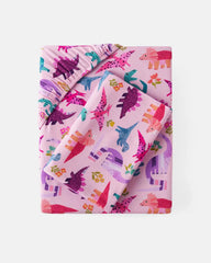 Roar & Explore Pink Twin Sheet Set