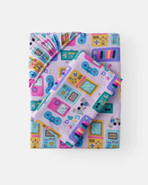 Purple Game On Twin Sheet Set