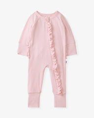 Prima Pink Ribbed Ruffle Zippy