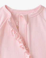 Prima Pink Ribbed Ruffle Zippy