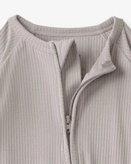 Dove Gray Ribbed Zippy