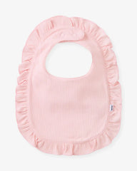 Prima Pink Ribbed Ruffle Bib