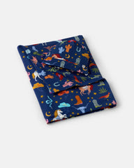 Blue Rancher Roundup Swaddle & Beanie Set