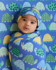 Shell Parade Swaddle & Beanie Set