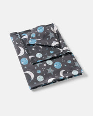 Blue To The Moon & Back Swaddle & Beanie Set