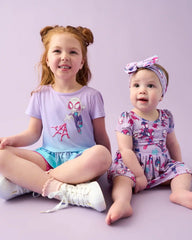 Spidey & His Amazing Friends Purple Tiny Webs Skater Dress with Bodysuit