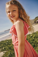 Beach Coral Asymmetrical Dress