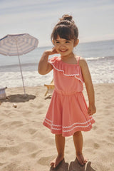 Beach Coral Asymmetrical Dress