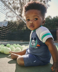 Disney Mickey Mouse Sports Club Henley Shorty Romper