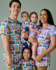 Purple Game On Women's Short Sleeve Pajama Top