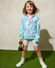Aqua Soccer Stars Zip Hoodie