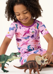 Roar & Explore Pink Two-Piece Short Sleeve & Shorts Pajama Set