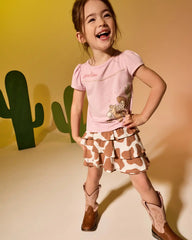 Milk Chocolate Moo Crew Ruffle Skort