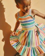 Rainbow Ribbon Smocked Tank Dress
