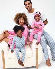 Dusk Blue Checks Two-Piece Pajama Set